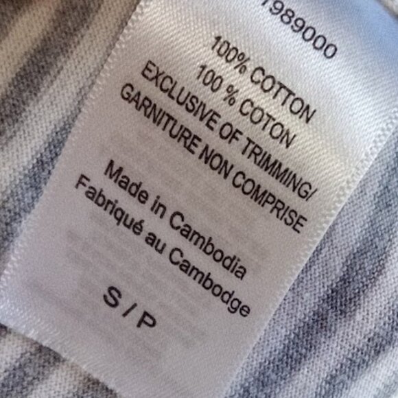 ---  Gray and White Striped Pj Pajama Shorts Size Small - Picture 2 of 3